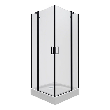 PALM Душевое ограждение 90*90 PL-A19090 black+Поддон+Сифон ТЦ Евроремонт