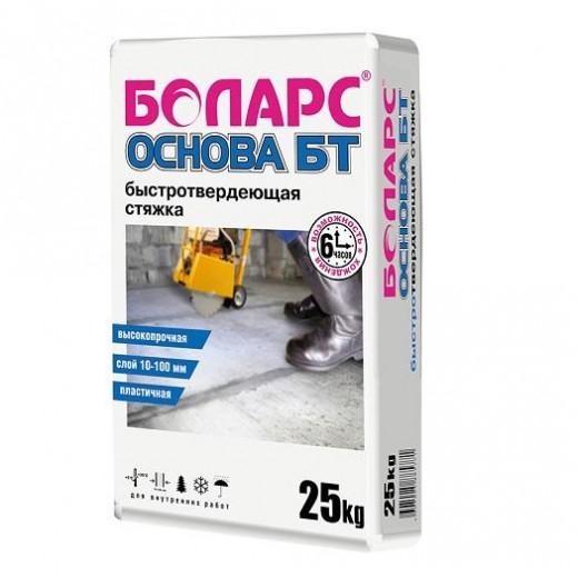 БОЛАРС ОСНОВА БТ 25кг.стяжка для пола быстротвердеющая ТЦ Евроремонт