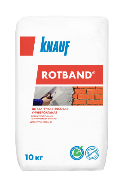 Ротбанд (10кг) штукатурка гипсовая (117шт/пал) "KNAUF" ТЦ Евроремонт