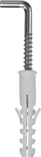 Дюбель распорный полипропиленовый, тип "ЕВРО", в комплекте с шурупом-крюком, 6 х 30 / 4 х 45 мм, 8 ш ТЦ Евроремонт