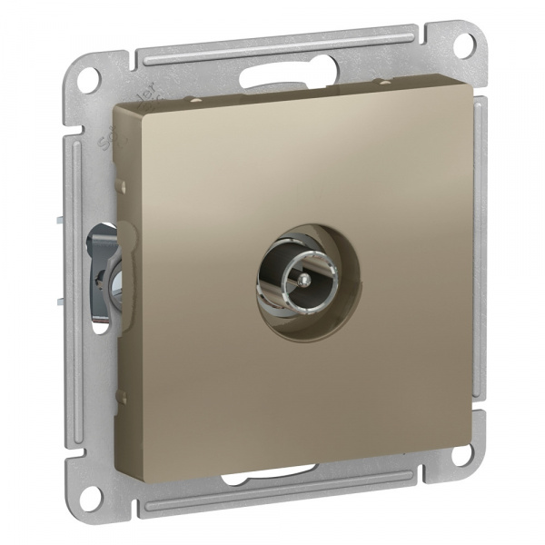 Schneider Electric ATLASDESIGN TV РОЗЕТКА оконечная 1DB, механизм, ШАМПАНЬ ТЦ Евроремонт