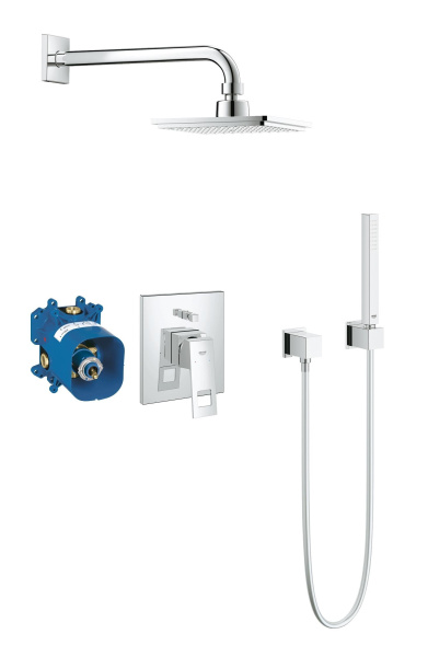 Душевая система GROHE Eurocube с душевым гарнитуром и верхним душем Euphoria Cube 152, хром  ТЦ Евроремонт