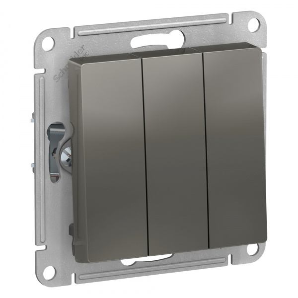Schneider Electric ATLASDESIGN 3-клавишный ВЫКЛЮЧАТЕЛЬ механизм, СТАЛЬ ТЦ Евроремонт