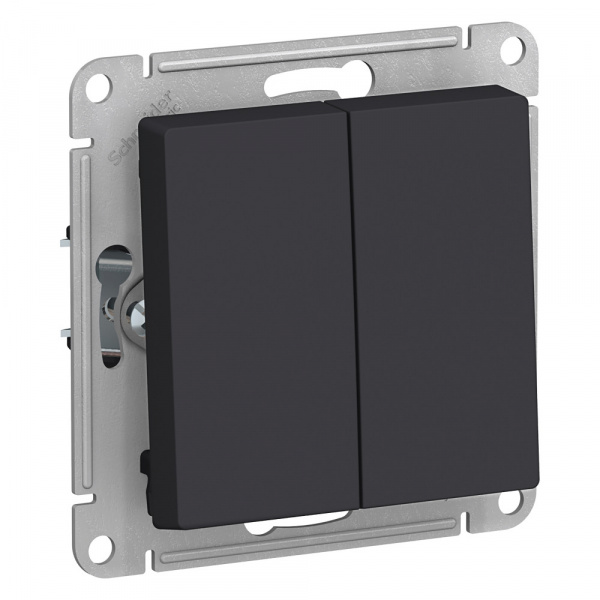 Schneider Electric ATLASDESIGN 2-клавишный ВЫКЛЮЧАТЕЛЬ механизм, КАРБОН ТЦ Евроремонт