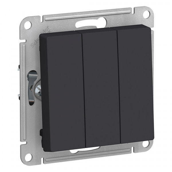 Schneider Electric ATLASDESIGN 3-клавишный ВЫКЛЮЧАТЕЛЬ механизм, КАРБОН ТЦ Евроремонт