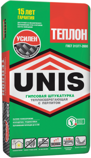 ЮНИС ТЕПЛОН Армированный штукатурка гипсовая(теплосберегающая)(30кг)42 пал ТЦ Евроремонт