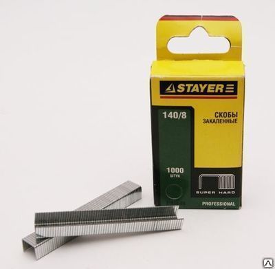 Скобы STAYER "ПРОФИ"закаленные,тип 140,12мм ТЦ Евроремонт