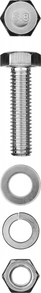 Болт в комплекте с гайкой, шайбой , шайбой пруж. , M6 x 20 мм,  11 шт, ЗУБР ТЦ Евроремонт