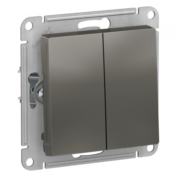 Schneider Electric ATLASDESIGN 2-клавишный ВЫКЛЮЧАТЕЛЬ механизм, СТАЛЬ ТЦ Евроремонт